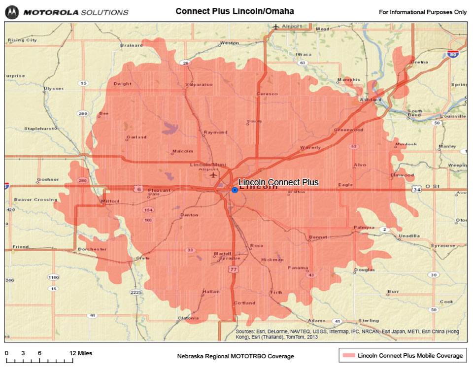 Lincoln, Nebraska Coverage Map